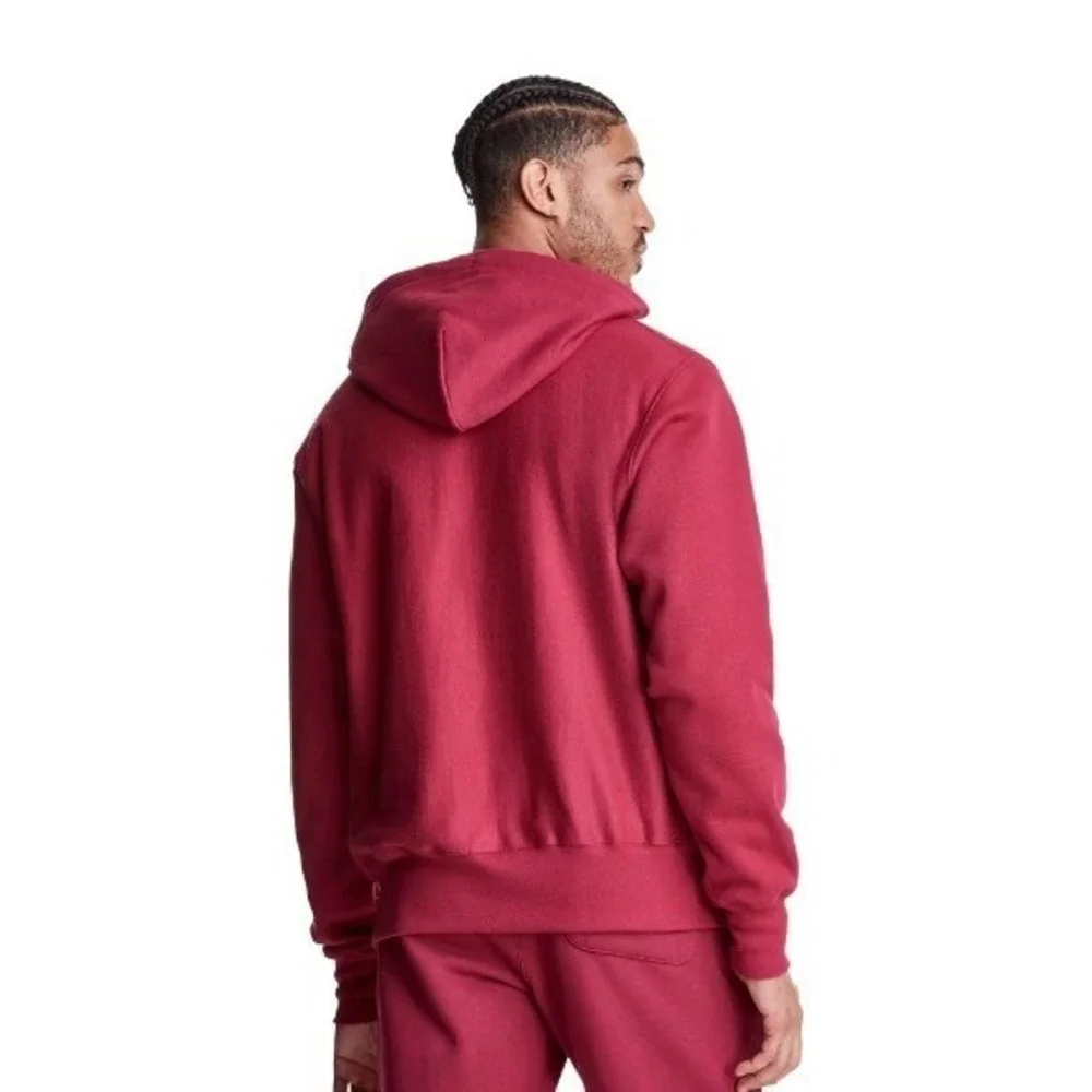 Champion Mens‎ Reverse Weave Hoodie Sweatshirt Size S Red Pullover Athletic Gym